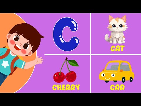 Видео: Песня ABC с 3 словами на букву 🍎 | Изучаем алфавит с помощью фонетики и карточек