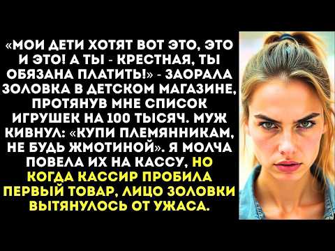 Видео: «Ты купишь моим детям все!» — золовка принесла в магазин список на 100 тысяч.