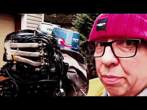 Видео: Древняя Suzuki DF50 из Японии - первый запуск...