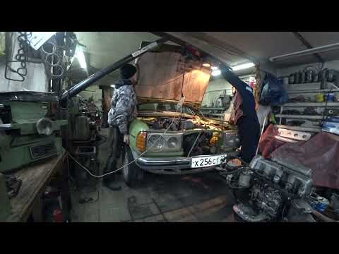 Видео: Замена двигателя на свежесобранный. Мерседес 123