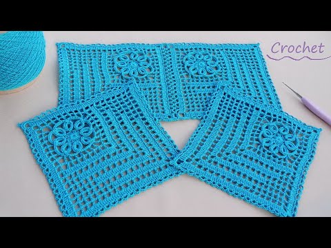 Видео: Цветочный КВАДРАТНЫЙ МОТИВ вязание крючком🌿Easy Crochet square motifs pattern for beginners🌿