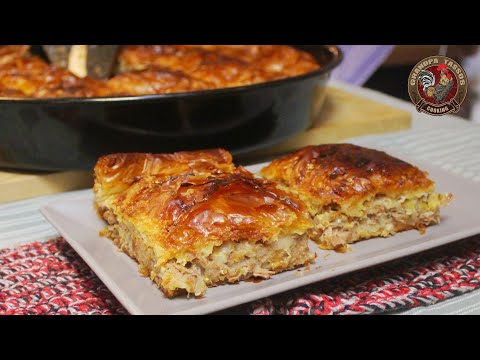 Видео: Бёрек с мясной начинкой - Пита - от Олимпа - ЛИТОХОРО