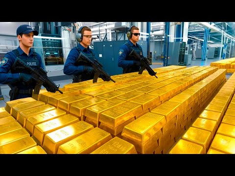 Видео: Как Изготавливают Золотые Слитки 99,99% Пробы В Америке – От Шахты До Завода