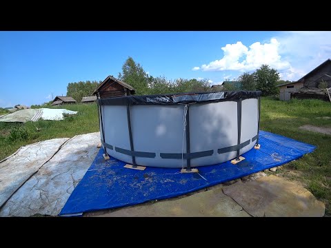 Видео: Сделали площадку под большой бассейн, для первого раза вышло хорошо.