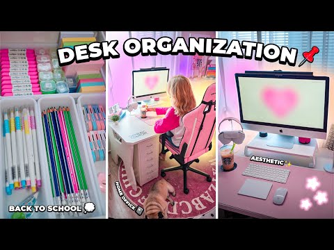 Видео: ОРГАНИЗАЦИЯ РАБОЧЕГО СТОЛА!💭 *все по полочкам как в Pinterest* aesthetic desk organization