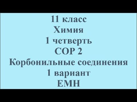 Видео: 11 класс Химия 1 четверть СОР 2 Корбонильные соединения 1 вариант ЕМН