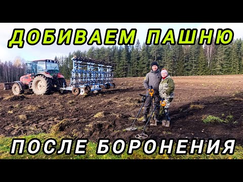 Видео: Добиваем пашню после боронения. Коп по старине.