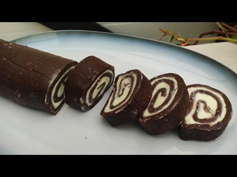 Видео: ШОКОЛАДНЫЙ Рулет БЕЗ выпечки с сливочным апельсиновым кремом / десерт из печенья