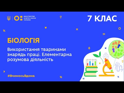 Видео: 7 клас. Біологія. Використання тваринами знарядь праці. Елементарна розумова діяльність (Тиж.7:ВТ)