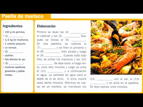 Видео: Уроки испанского А2 6.7 Безличные предложения в инструкциях.Готовим "Paella de marisco". Аудирование