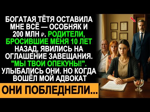 Видео: Богатая тётя оставила мне всё. Родители, бросившие меня 10 лет назад, внезапно объявились…