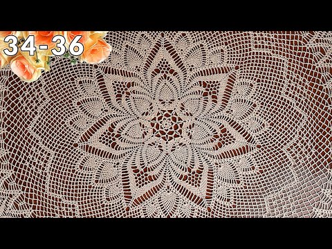 Видео: Скатерть крючком, Амалия, 34-36