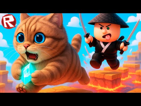 Видео: ПОБЕГ ОТ ГИГАНТСКОГО МАЛЫША В ROBLOX ! Весёлый Кот Роблокс
