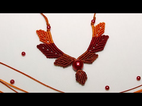 Видео: МАКРАМЕ КОЛЬЕ. MACRAME NECKLACE.