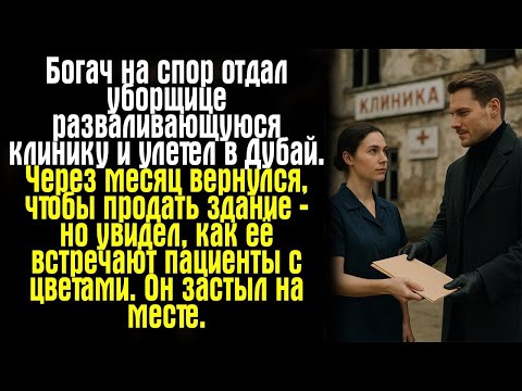 Видео: Богач на спор отдал уборщице разваливающуюся клинику и улетел в Дубай. Через месяц вернулся, чтобы