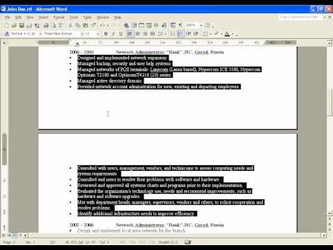 Видео: Анализ резюме для рынка США на примерах