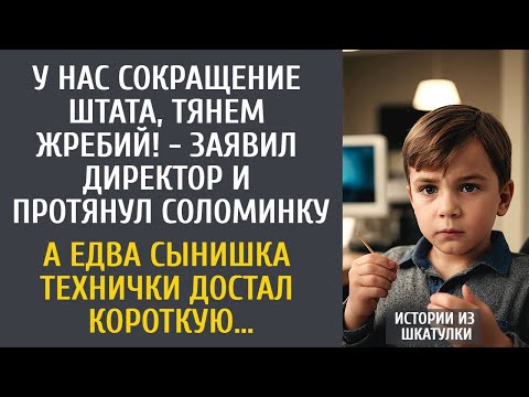 Видео: У нас сокращение штата, тянем жребий! - заявил директор… А едва сынишка технички достал короткую…