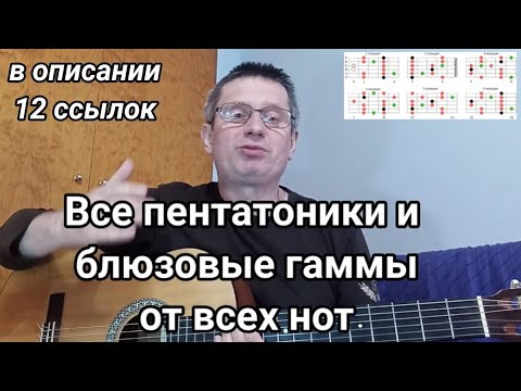 Видео: ОТ ВСЕХ НОТ: Все пентатоники и блюзовые гаммы. а также практическое применение. 12 ссылок в описании