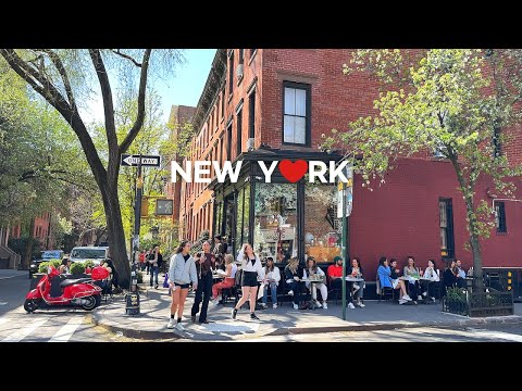 Видео: [4K]🇺🇸Оживленная весенняя атмосфера в Вест-Виллидж🌷🌸, Нью-Йорк🗽🚕 Апрель 2024 г.