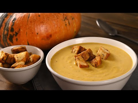 Видео: Так тыкву вы еще не готовили. Сливочный крем-суп из тыквы с хрустящими гренками со сковороды.