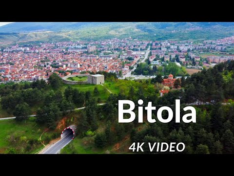 Видео: 【4K】🇲🇰 Аеро панорама над Битола со поглед од германски гробишта и црквата Свeти Јован  🇲🇰