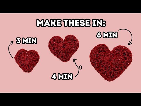 Видео: Легкое руководство по вязанию сердца крючком — 3 размера ❤️ | Пошаговое вязание сердечка крючком
