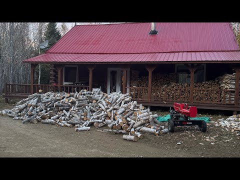 Видео: Нападение медведя,Расширение бревенчатой ​​избы усадьбы,Дрова для печи,Выживание в дикой природе.