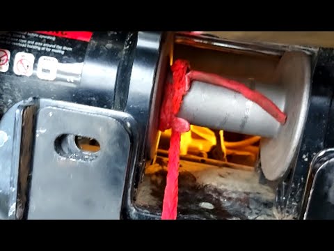 Видео: Установка синтетического троса на лебедку