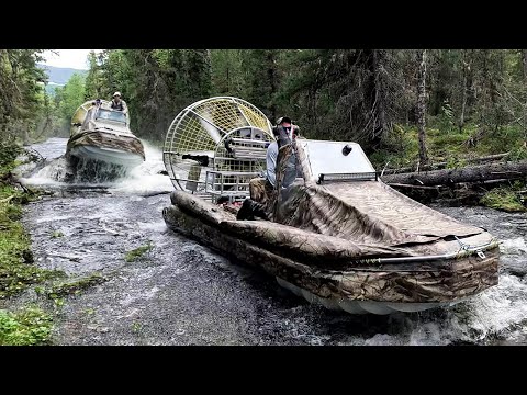 Видео: Ураганим на аэролодке по бурелому и таежной реке! Новая аэролодка Берег 560 Турбо