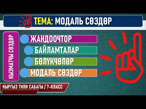 Видео: КЫРГЫЗ ТИЛИ ǀ 7-КЛАСС ǀ ТЕМА: МОДАЛЬ СӨЗДӨР ǀ ОНЛАЙН САБАК ǀ ИЛГИЗ ШАМЫРЗАЕВ ǀ ВИДЕО САБАК