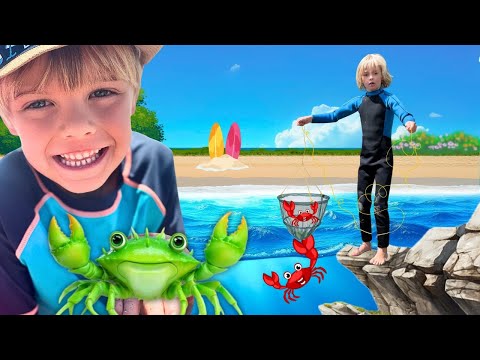 Видео: Океанские приключения: ловля крабов, серфинг и скалолазание!