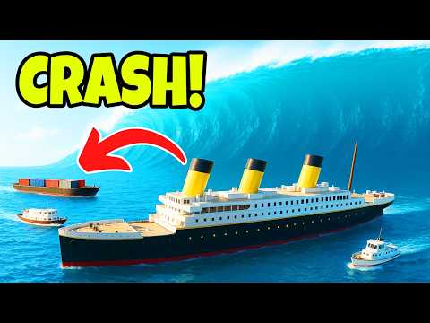 Видео: Титаник против лодок и кораблей: уничтожение! | Roblox