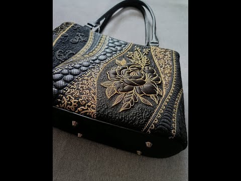 Видео: Мои работы вам для вдохновения. Сумочка "Розалина" в черно-золотом цвете.