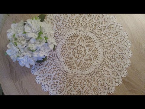 Видео: НАРЯДНАЯ КРУГЛАЯ САЛФЕТКА КРЮЧКОМ АВРОРА. ЧАСТЬ 1