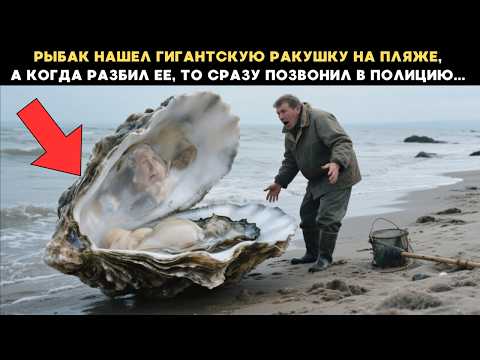 Видео: Рыбак нашел гигантскую ракушку на пляже, а когда разбил ее, то сразу позвонил в полицию...