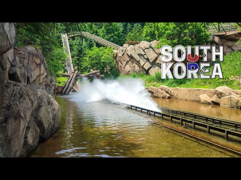 Видео: Деревянные американские горки T-Express. Сафари Lost Valley. Парк аттракционов Everland. Южная Корея