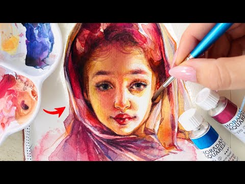 Видео: Портретный этюд акварелью от эскиза до готовой картины!