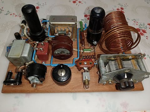 Видео: Ламповый передатчик, шарманка. Пробное вещание на коротких волнах. Tube transmitter.
