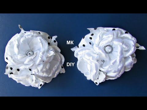 Видео: Бантики-цветочки из атласных лент МК, diy bows ribbon flowers tutorials