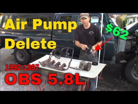 Видео: 1992-1997 OBS Ford Truck 5.8L Воздушный насос Smog Pump Delete F-150, F-250, F-350