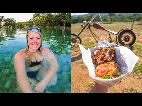 Видео: Мотокемпинг в холмистой местности Техаса | Три сестры | Байкерские бары | Места для купания