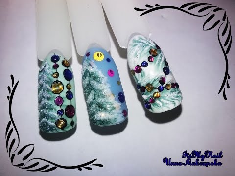 Видео: Новогодний дизайн ногтей nail design Shellac    Камифубуки с АлиЭкспресс на ногтях
