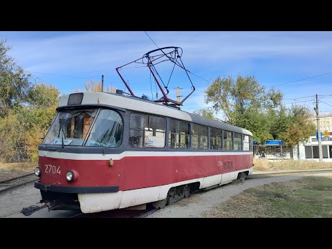 Видео: Осенний Волгоград. Трамвайный маршрут 5. "Радомская" - "Жилгородок". Autumn Volgograd. Tram route 5.