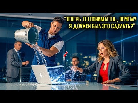 Видео: Одинокий отец уборщик пролил воду на ноутбук директора   но когда она увидела, что было на экране
