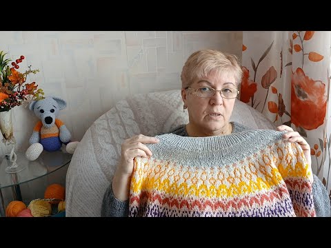 Видео: Как я вяжу жаккард. Теника вязания без и с протяжками. Вязание по кругу и поворотным рядами.