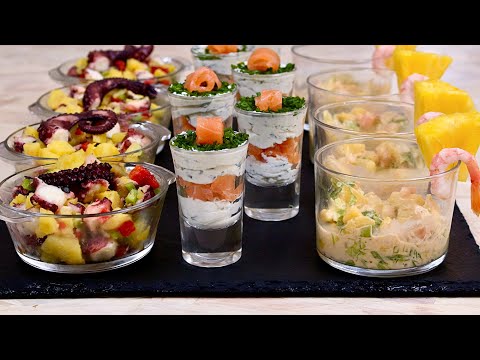 Видео: Закуски в стакане: 3 простые идеи для гостей!