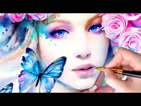 Видео: 【Акварельный портрет】Pink Constellation