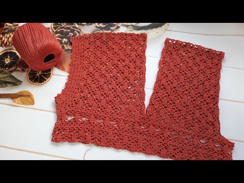 Видео: Платье крючком "Жаркое лето". Часть 2.  Обвязка пройм.