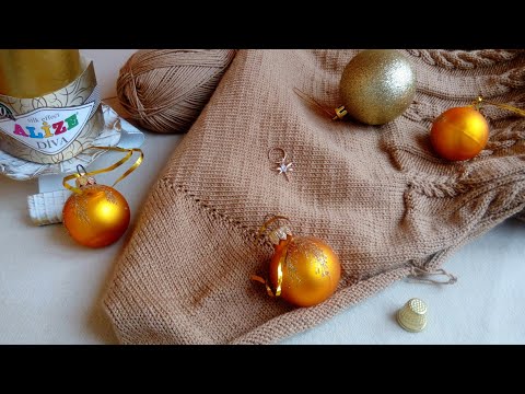 Видео: #Ализедива #джемперспицами Золотой джемпер из Alize Diva silk effect  - продолжение процесса