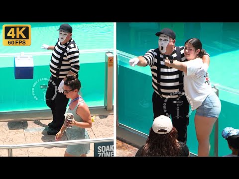 Видео: Том — харизматичный, озорной и очень смешной мим 😂🤣 #tomthemime #seaworldmime #seaworldorlando